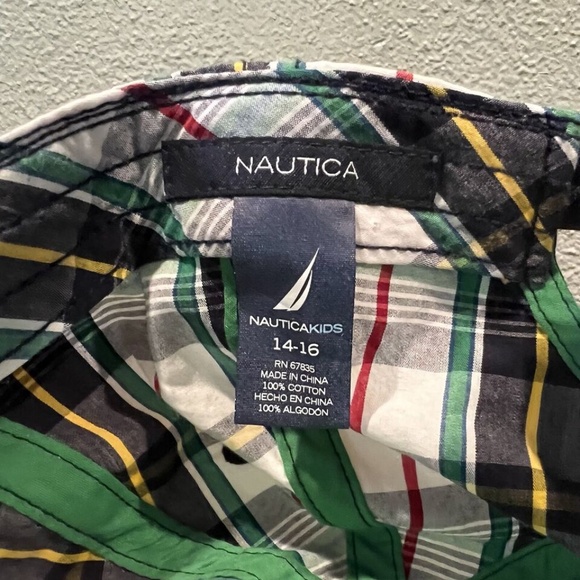 Nautica Kids Strapback Hat Adjustable Tartan Plaid Polyester Blend - Picture 7 of 8
